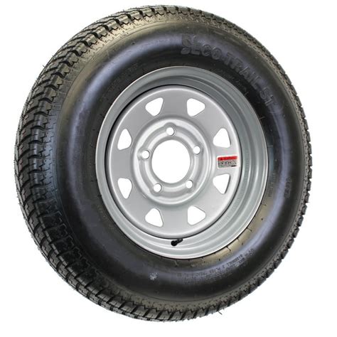 Trailer Tire and Rim ST185/80R13 LRC 1480 Lb. 13X4.5 5-4.5 Silver Spoke ...