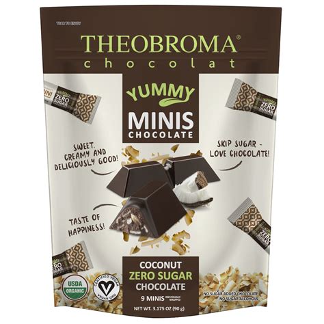 Amazon.com: Theobroma Chocolat Organic Sugar Free Dark Chocolate and Coconut Minis - Vegan and ...