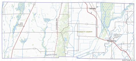 Map of Poinsett County, Arkansas