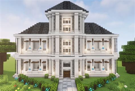 Minecraft Quartz House Design in 2023 | Minecraft house tutorials ...