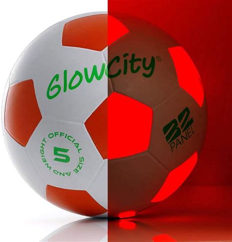 GlowCity Bright LED Soccer Ball Size 5, Impact Activated, Batteries ...