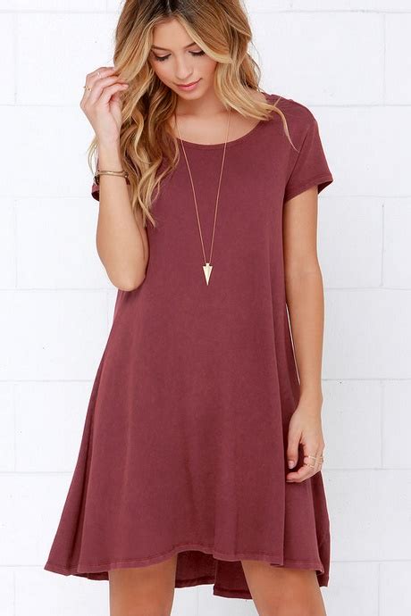 Casual maroon dresses