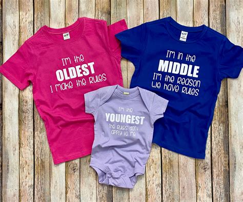 Funny Three Sibling Shirts Brother or Sister Set of Three - Etsy