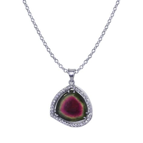 Watermelon Tourmaline Pendant - Jewelry Designs