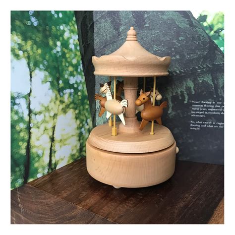 Wooden Carousel Music Box