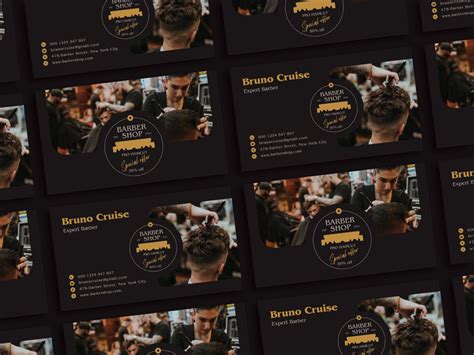 Free Barber Shop Business Card Design Template - Graphic Google - Tasty Graphic Designs ...