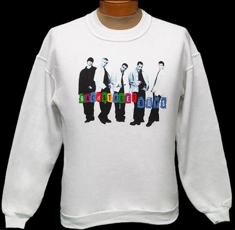 Backstreet Boys White Sweatshirt With Picture Of The Boys In Bluish Hues Backstreet Boys Written ...