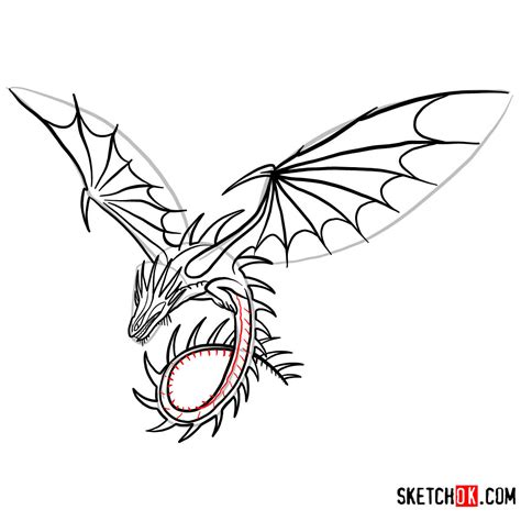 How to draw The Skrill Dragon | How to Train Your Dragon - Sketchok easy drawing guides