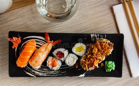 Japanese sushi platter stock image. Image of rice, spices - 240013529