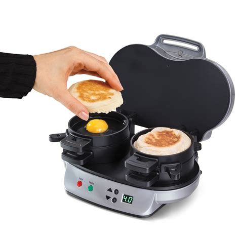 The Tandem Breakfast Sandwich Maker - Hammacher Schlemmer