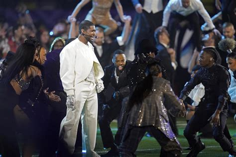 Usher joined by Alicia Keys, Lil Jon, Ludacris and more during Super Bowl LVIII halftime show