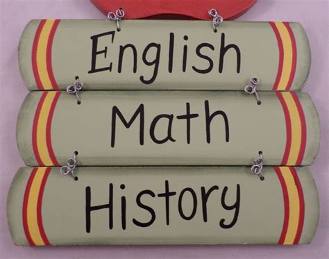 Teachers Have Class Apple English Math And History Wood Wall Sign Decor ...