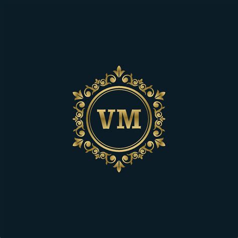 Letter VM logo with Luxury Gold template. Elegance logo vector template ...