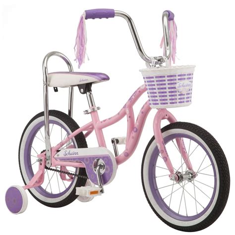 Schwinn Bloom kids bike, 16-inch wheel, training wheels, girls, pink, banana seat - Walmart.com ...