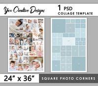 Poster size photography collage template Photo Collage Template photo collage 24 x 36 photoshop ...