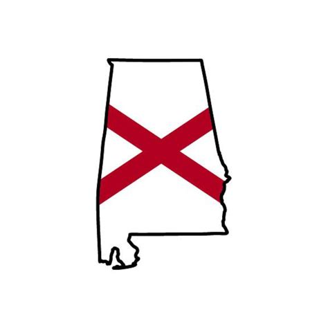 Alabama Flag State Outline INSTANT DOWNLOAD 1 Vector .eps, .dxf, .svg .png. Vinyl Cutter Ready ...