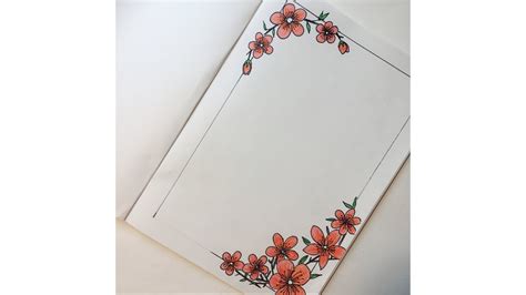 Flower border design/ notebook border design/ page border design - YouTube