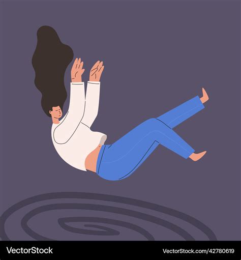 Unhappy girl falls after failure lonely hopeless Vector Image