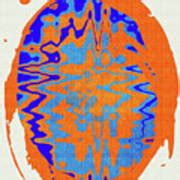Blue Orange Abstract Art Mixed Media by Christina Rollo - Fine Art America