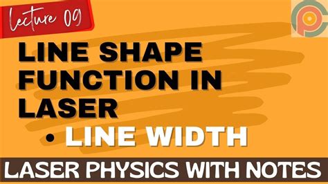 What is line shape function in laser? | Line width | line shape function - YouTube