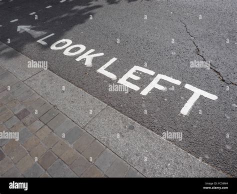 Look Left sign Stock Photo - Alamy