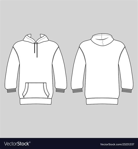 Hoodie man template front back views Royalty Free Vector