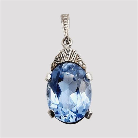 Antique Aquamarine (tested) Silver - Pendant - Catawiki