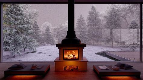 Cozy Fireplace Sounds for Sleep, Relax | Beautiful Winter Ambience | Snowy Forest