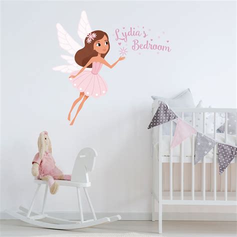 Personalised sparkle fairy wall sticker | Fairy wall stickers ...