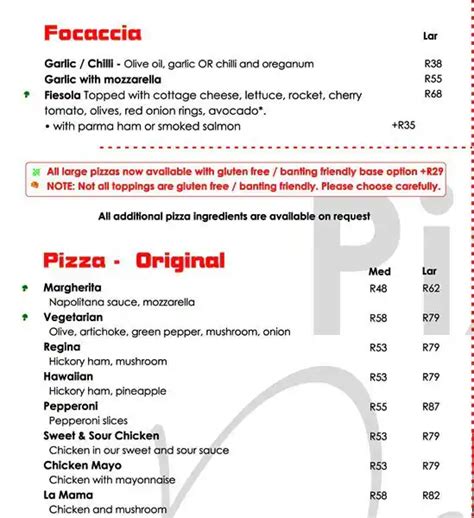 Pizza Del Forno Menu, Menu for Pizza Del Forno, Montana Park, Pretoria ...