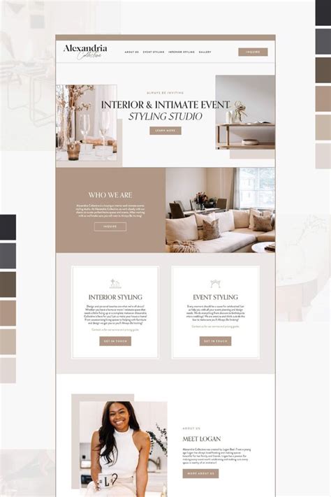 Elegant Website Design Homepage For Styling Studio | Website design ...