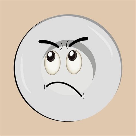 Premium Vector | Plate cartoon character with different expressions happy mood sad angry facial ...