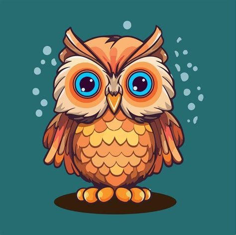 Cute Owl drawing kawaii Funny Vector Illustration eps 10 23826063 Vector Art at Vecteezy