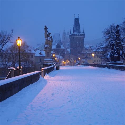 Charles bridge in winter stock image. Image of city, heritage - 11839509