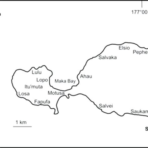 Map showing location of Rotuma and the main archipelagos of the Central ...