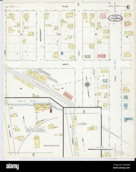 Sanborn Fire Insurance Map from Eaton Rapids, Eaton County, Michigan Stock Photo - Alamy