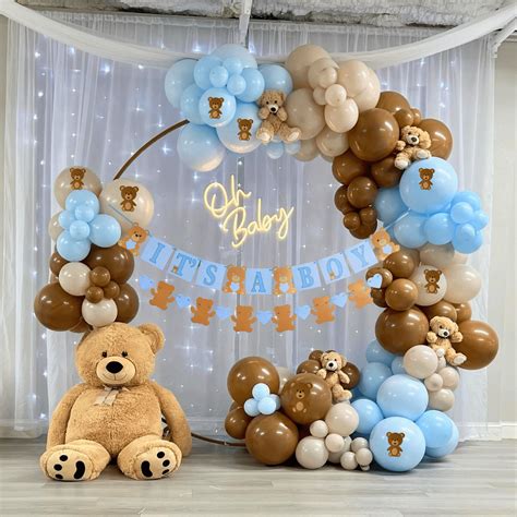 Qutechat Teddy Bear Baby Shower Decorations for Boy - 135pcs Balloon Arch Kit - Walmart.com