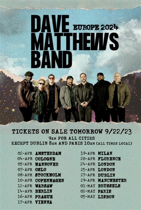 Dave Matthews Band Tour 2024 Tickets - Mari Stacia