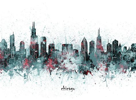 Chicago Skyline Artistic V2 Digital Art by Bekim M - Fine Art America