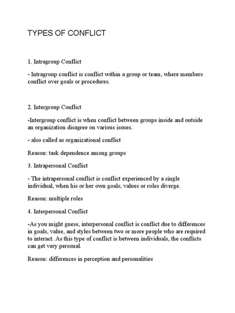 Types of Conflict | PDF