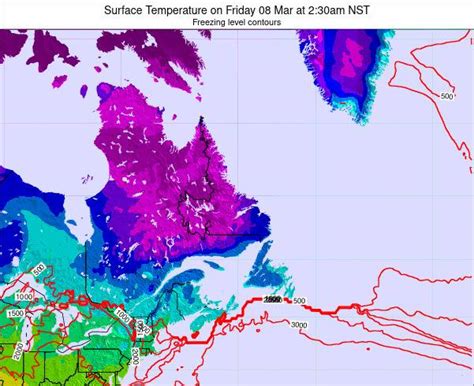 Newfoundland Surface Temperature on Wednesday 12 Apr at 9:30am NDT