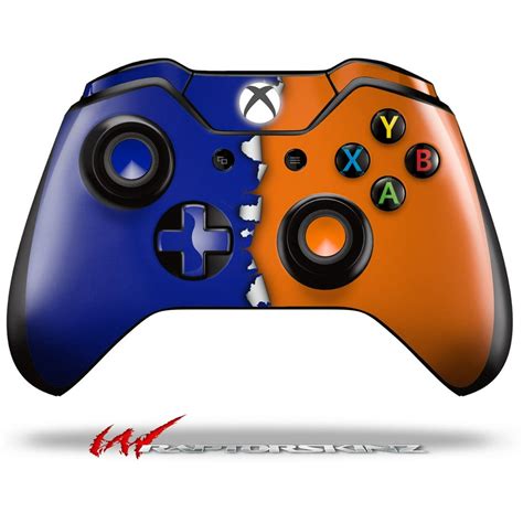 Decal Style Skin for Microsoft XBOX One Wireless Controller Ripped Colors Blue Orange ...