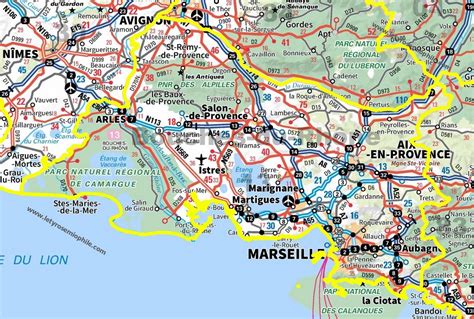 Carte routière des Bouches-du-Rhône