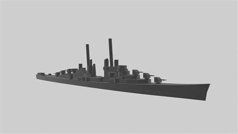 USS Atlanta - Model for small scale printing 3D model 3D printable ...