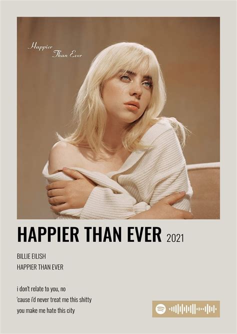 HAPPIER THAN EVER poster | Vintage music posters, Music poster ideas ...