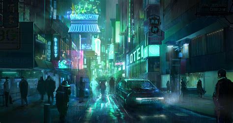 ArtStation - Cyberpunk street, Liang Mark | Cyberpunk city, Sci fi wallpaper, Cyberpunk