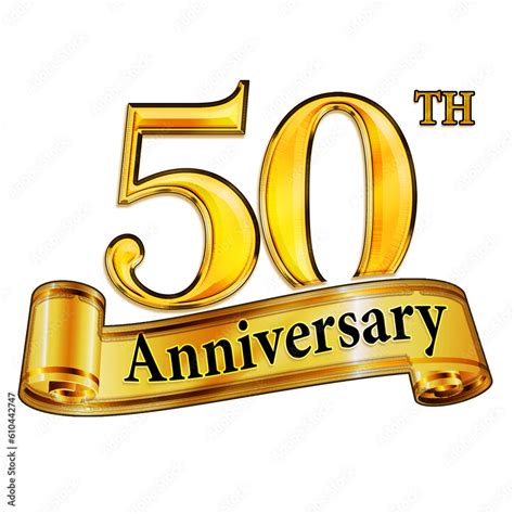 50th Anniversary Gold Banner Icon on Transparent Background Stock ...