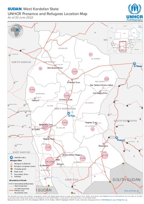 Document - UNHCR in Sudan - West Kordofan Presence and Refugees Locations Map - June 2022