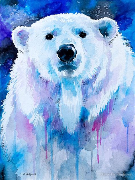 Polar bear by Slaveika Aladjova | Bear watercolor, Bear art, Bear paintings