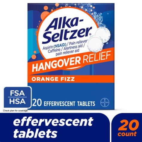 Alka-Seltzer® Hangover Relief Orange Fizz Effervescent Tablets, 20 ct - Fry’s Food Stores